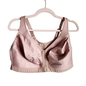 Glamorise Bra 44DD 44E Nude Beige Women's MagicLift Front Closure Posture Back